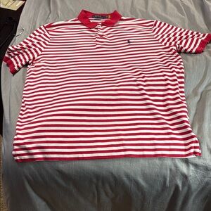 Polo by Ralph Lauren Red and White Striped Shirt